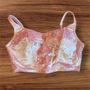 Victoria's Secret Wireless Lightly Lined Corset Cropped Cami Bra in Velvet Pink